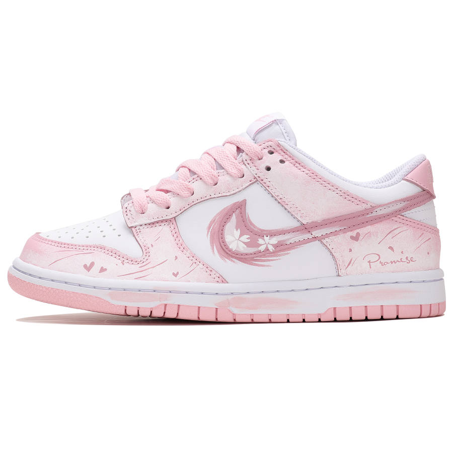 Nike Nike Dunk Abrasion Resistant Low top Skateboard Shoes Women's Pink White
