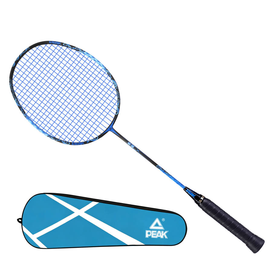 PEAK Rough Full Carbon Badminton Rackets Offensive Type Heavy Head, Stiff Shaft Entry level 675mm Unisex 4U/G5