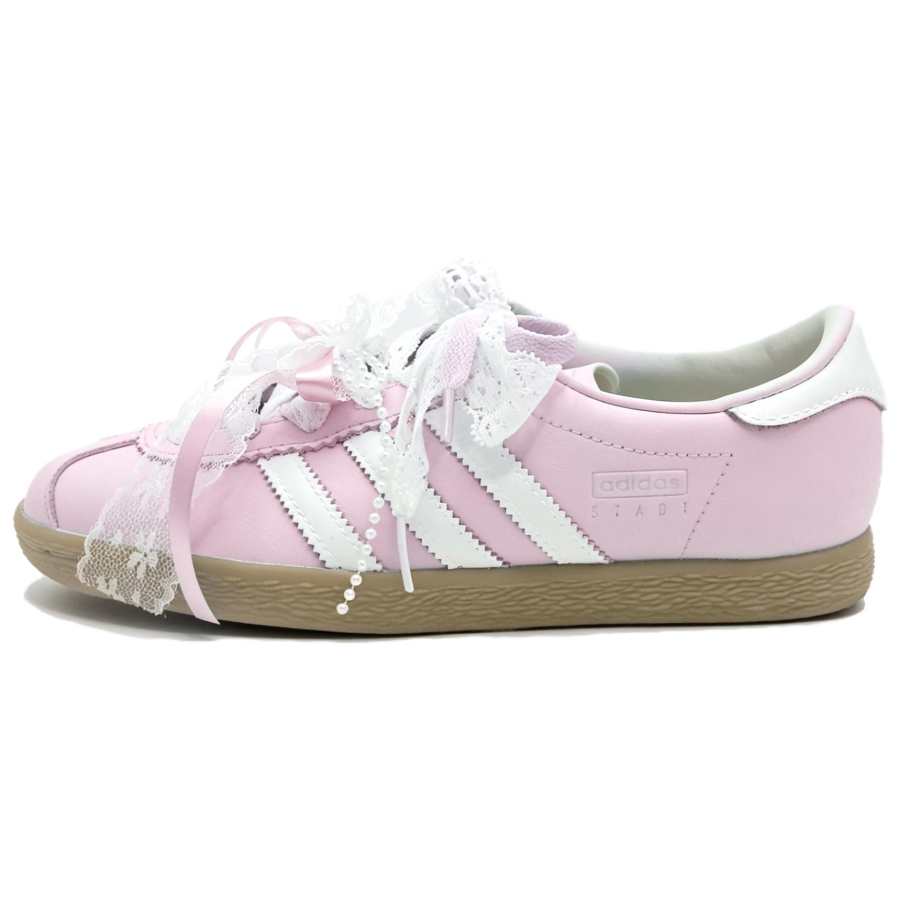 Adidas Originals Stadt Peach Love Song Cow Split Leather Waterproof Quick Dry Low top German Army Trainers Unisex Pink