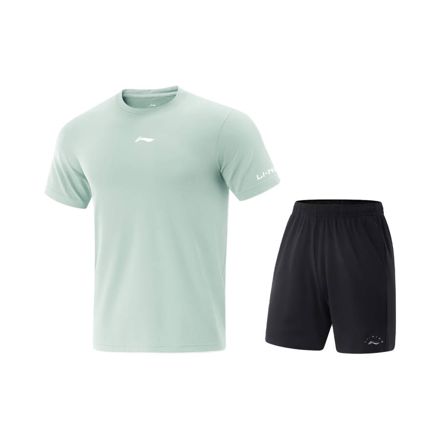 Li-Ning Li Ning Casual Sportswear Unisex Two Piece Set, Green+Black