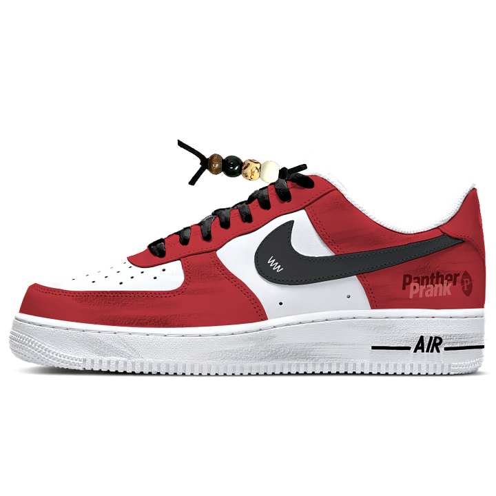 Nike Nike Air Force 1 Leather Cushioning Abrasion Resistant Low top Skateboard Shoes Unisex Red White