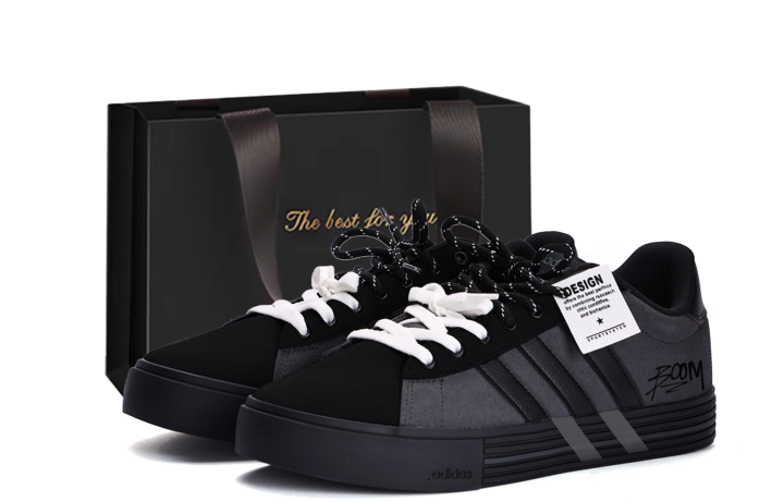 Adidas Adidas Daily 4.0 Coverage Slip Resistant Cushioning Low top Skateboard Shoes Unisex Gray Black