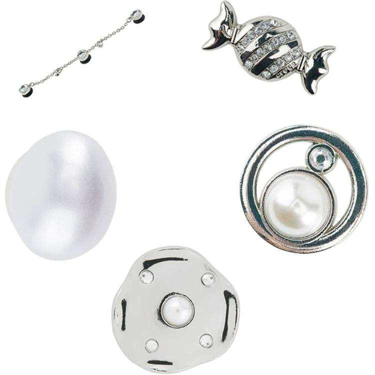 Crocs Crocs Shoe Buckles Unisex Silver