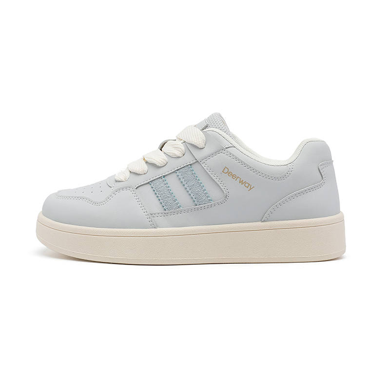 DEERWAY Lightweight Breathable Height Increasing Platform Skateboard Shoes Women's Blue