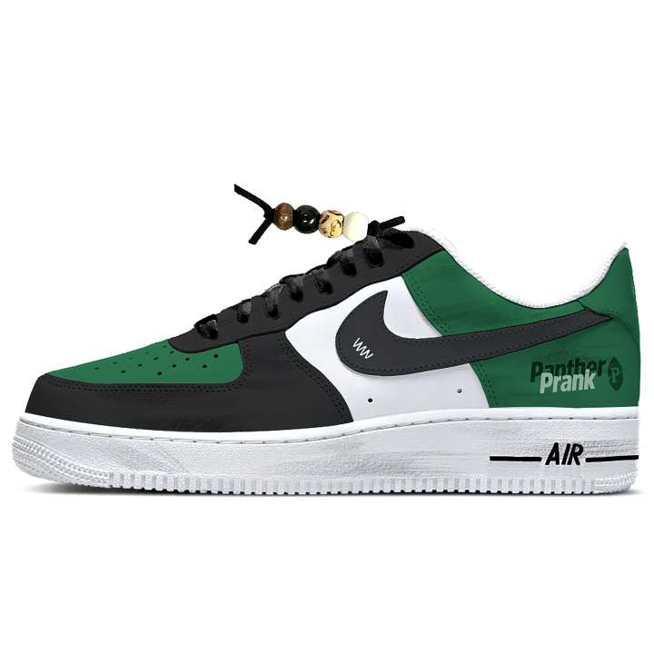 Nike Nike Air Force 1 Leather Cushioning Abrasion Resistant Low top Skateboard Shoes Unisex Black Green