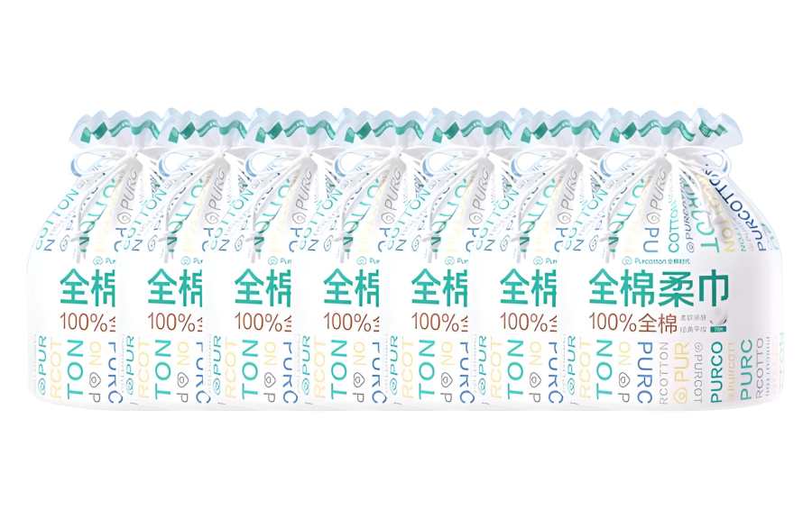 PURCOTTON Roll Hanging Cotton Towel Soft And Skin friendly 70 Pulls/Roll