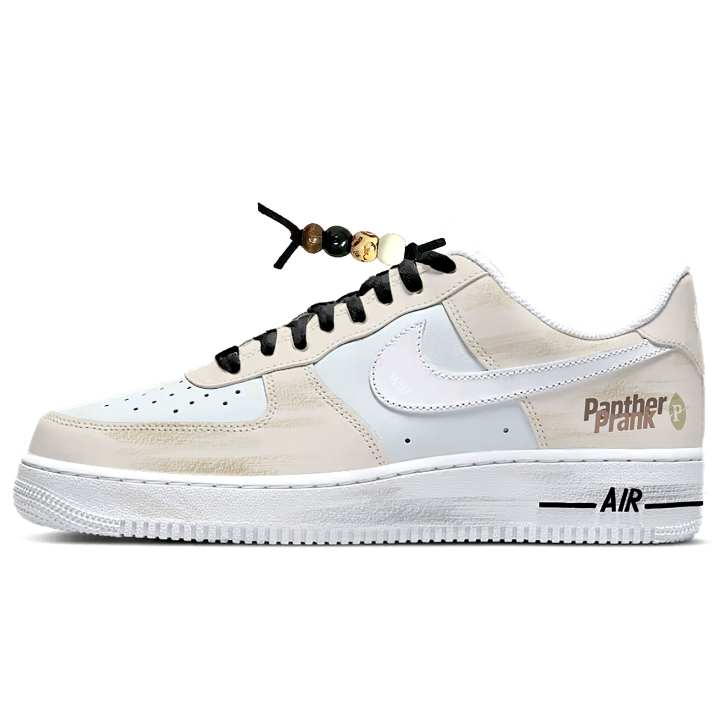Nike Nike Air Force 1 Leather Cushioning Abrasion Resistant Low top Skateboard Shoes Unisex Ecru