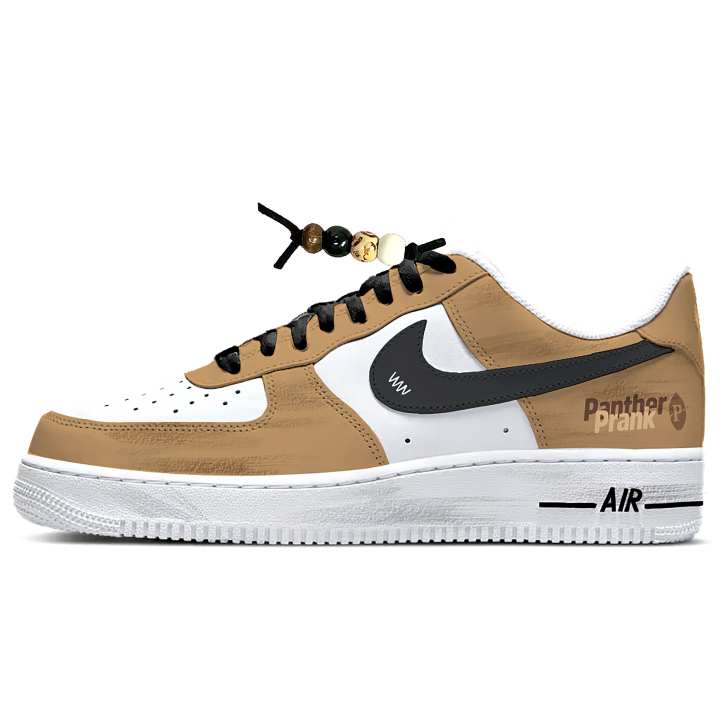 Nike Nike Air Force 1 Leather Cushioning Abrasion Resistant Low top Skateboard Shoes Unisex Black Yellow