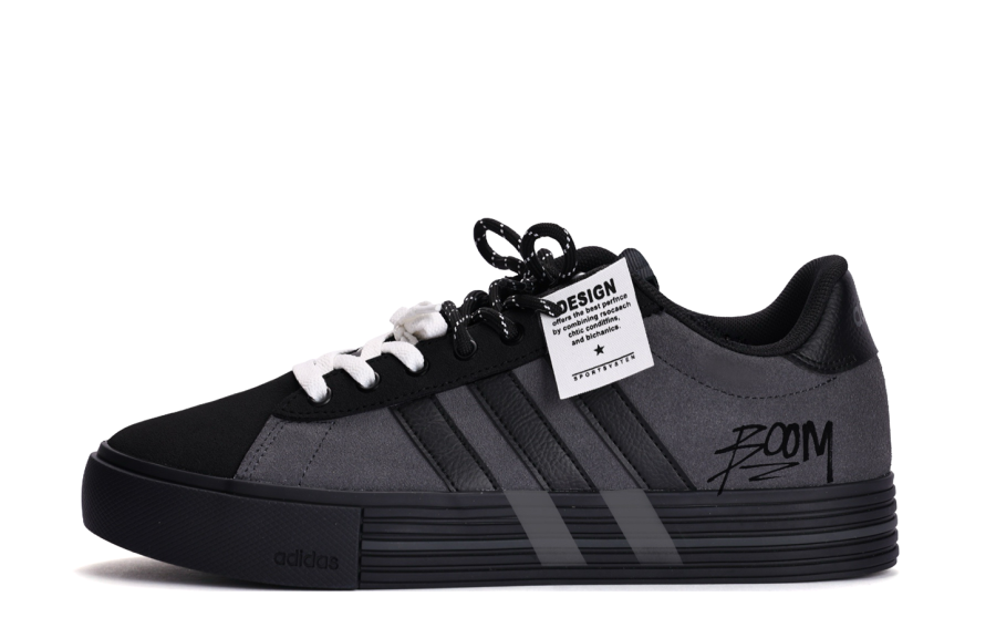 Adidas Adidas Daily 4.0 Coverage Slip Resistant Cushioning Low top Skateboard Shoes Unisex Gray Black