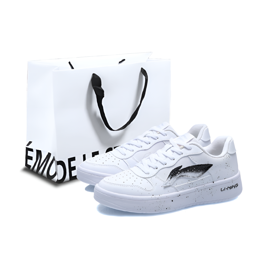 Li-Ning Li Ning Floating Boat Broken White, Shopping Bag Abrasion Resistant Lightweight Breathable Low top Skateboard Shoes