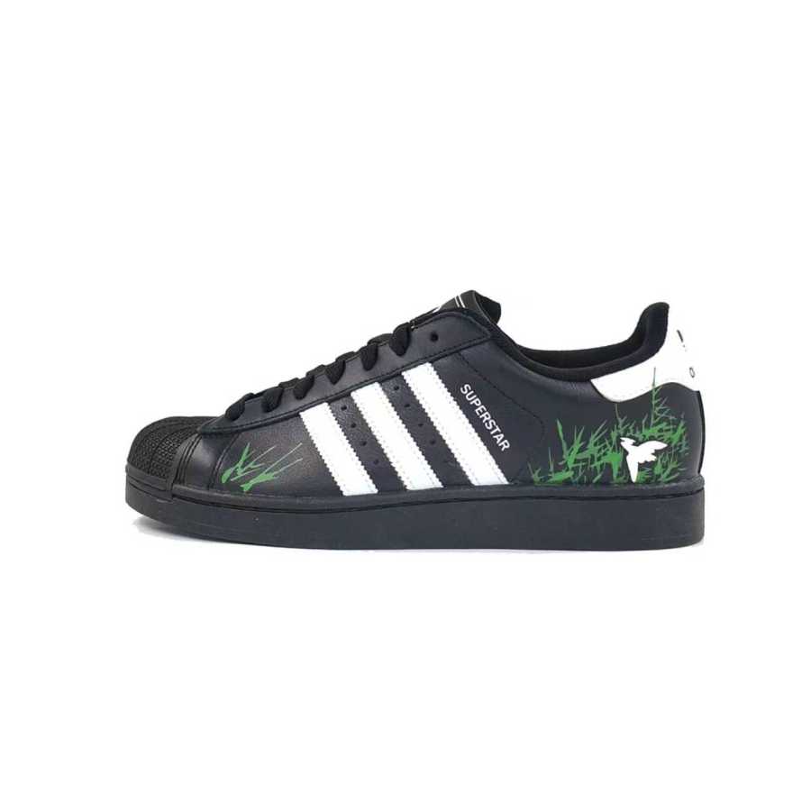 Adidas Originals Superstar 2 Low top Skateboard Shoes Unisex Black Green White