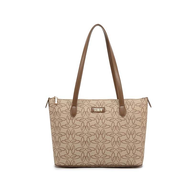 Semir Pu Shoulder Bag Regular Women's Apricot & Brown