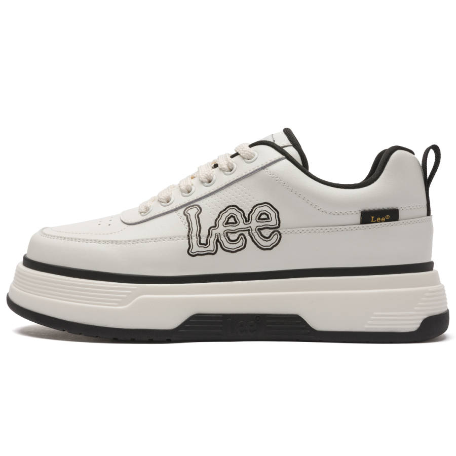 Lee White Sneakers Cow Split Leather Height Increasing Low top Skateboard Shoes Men's