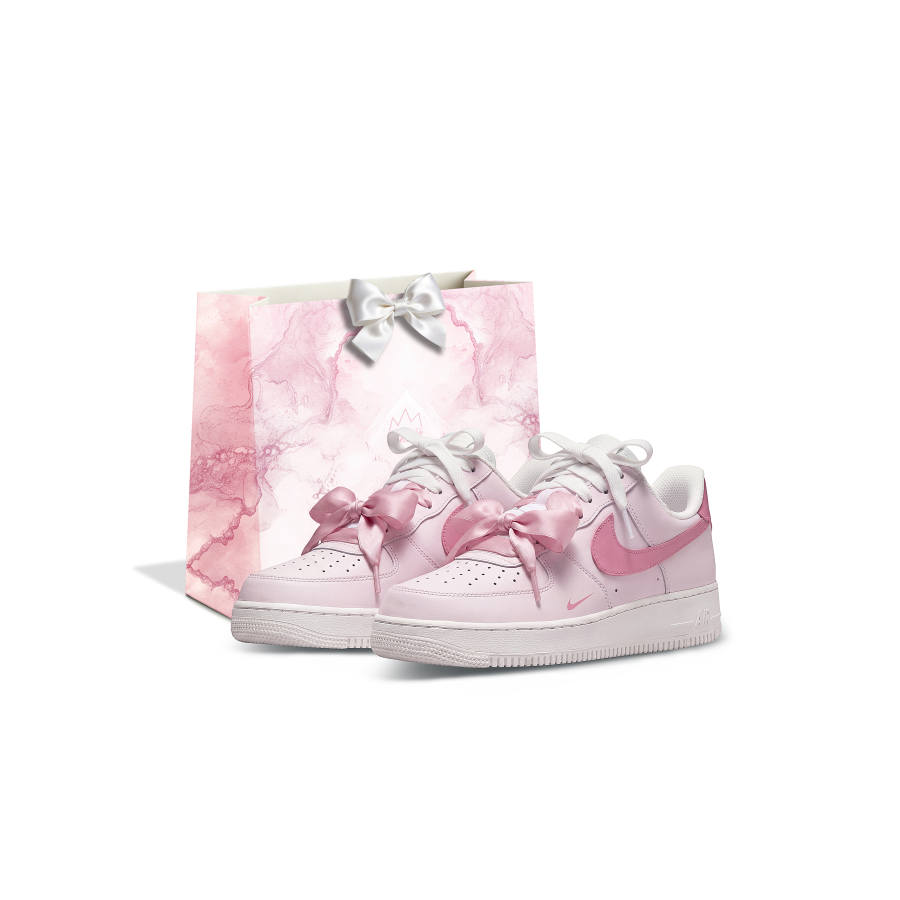 Nike Nike Air Force 1 Couple's Shopping Bag Slip Resistant Cushioning Low top Skateboard Shoes Women's Pink