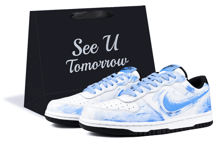 Nike Nike Big Slip Resistant Abrasion Resistant Low top Skateboard Shoes Men's Blue