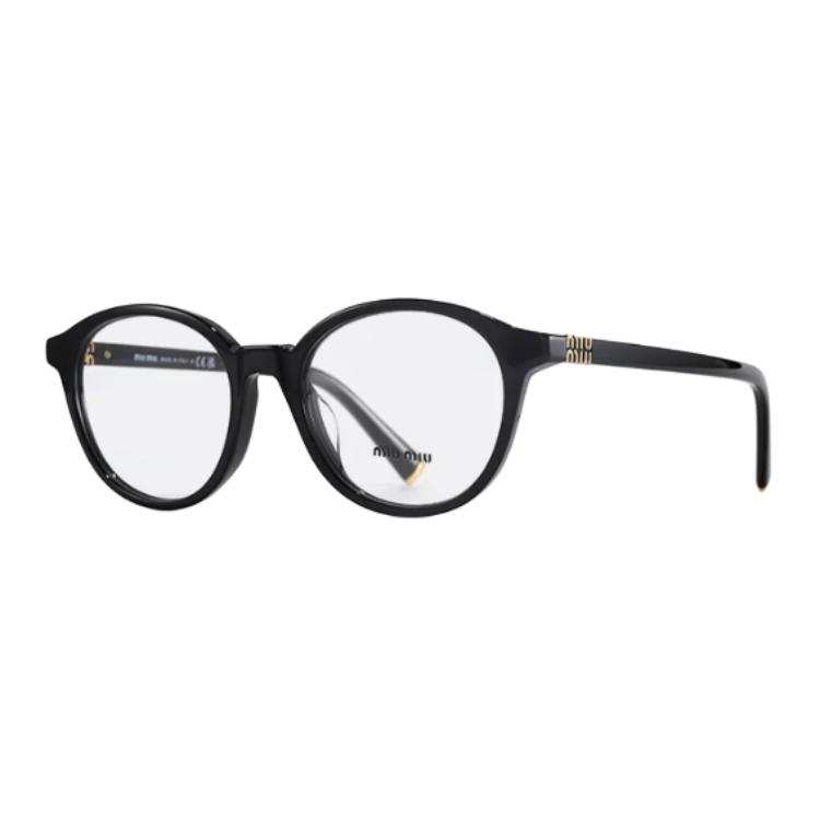 MIU MIU Acetate Round Prescription Glasses Women's Black