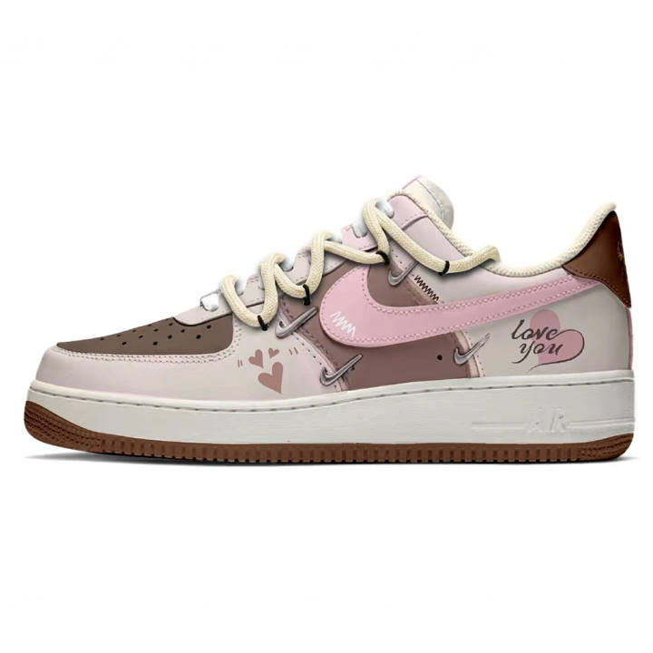 Nike Nike Air Force 1 Heartbeat Indicator Slip Resistant Cushioning Abrasion Resistant Low top Skateboard Shoes Women's