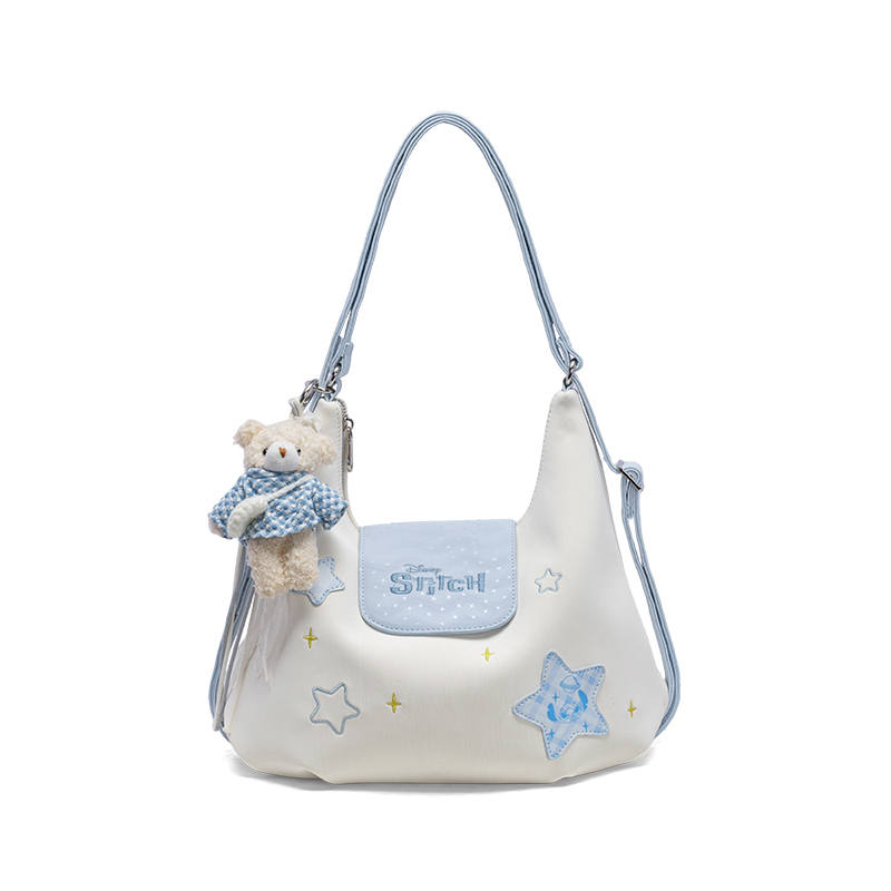 Disney Synthetic Leather, Textile Mosaic Backpack On The Shoulder Regular Women's White
