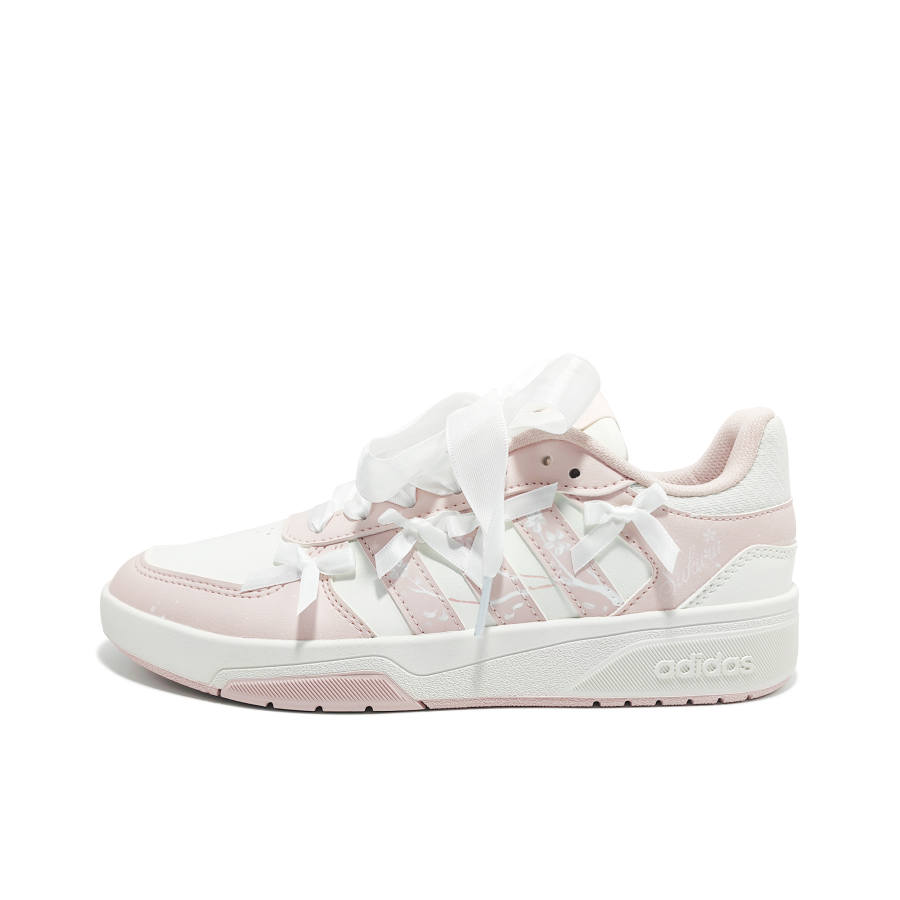 Adidas Adidas COURTBEAT Bowknot Textile, Synthetic Leather Low top Skateboard Shoes Men's White Pink
