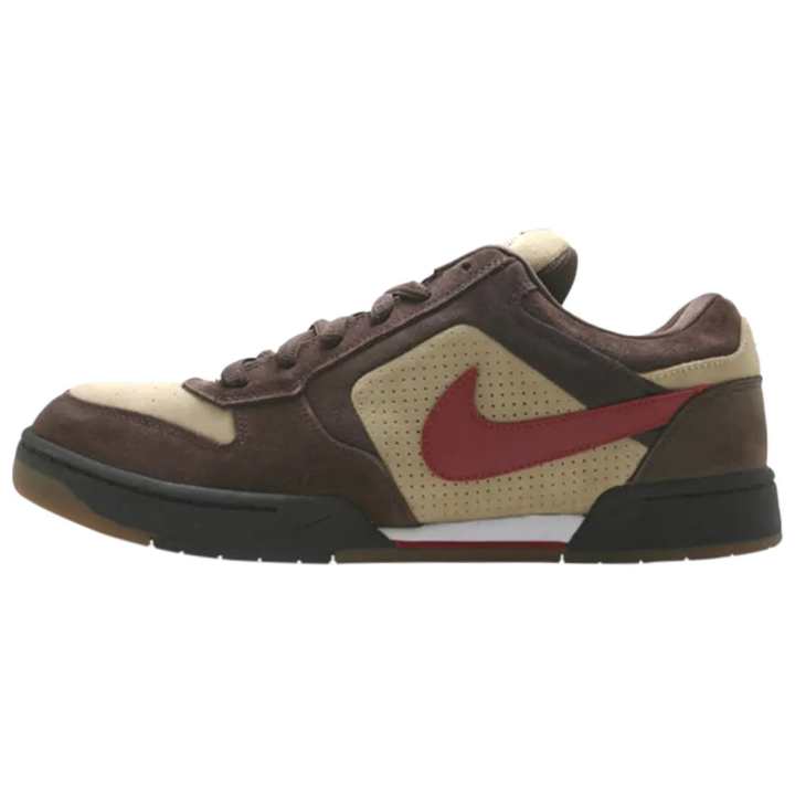 Nike Nike ZOOM AIR REGIME Breathable Support Skateboard Shoes Unisex Dark Brown Yellow Red
