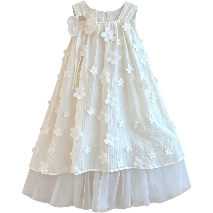YALU Kids Dresses Halter Thin Midi Skirt Non Stretch