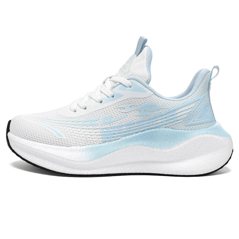 WARRIOR Running Shoes Women's Low Top White Powder, White Blue, Black Color