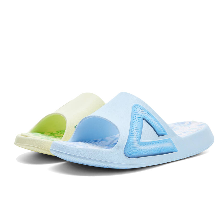 PEAK Taichi Classic Slippers Slip Resistant Abrasion Resistant Slide Slippers Unisex Orchid Green Mismatched