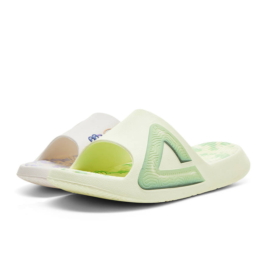 PEAK Taichi Classic Slippers Abrasion Resistant Slip Resistant Slide Slippers Unisex Green Purple Mismatched