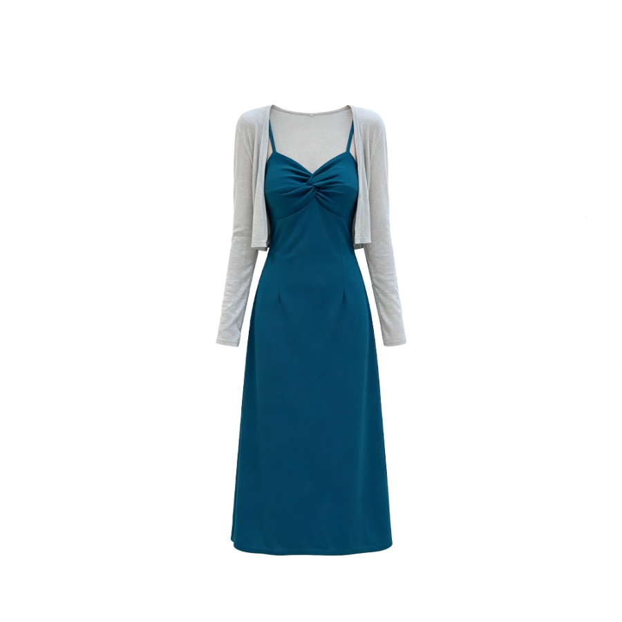 CPAURA Two Piece Skirt Sets Women's Camisole Moderate Long Skirt