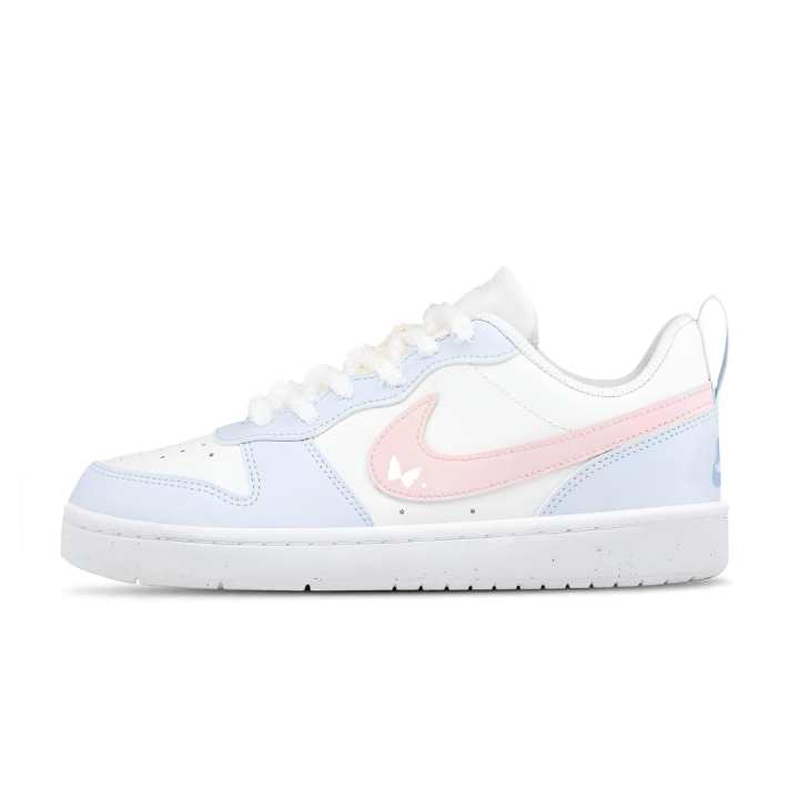 Nike Nike Court Borough 2 Cherry Blossom Pink Butterfly Leather Cushioning Abrasion Resistant Breathable Low top