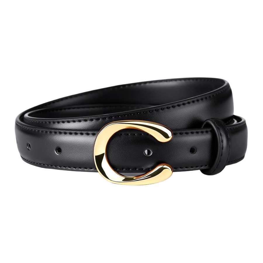 SEPTWOLVES Alloy Split Cow Leather Belts Women's Black/Coffee/Apricot 2.25cm