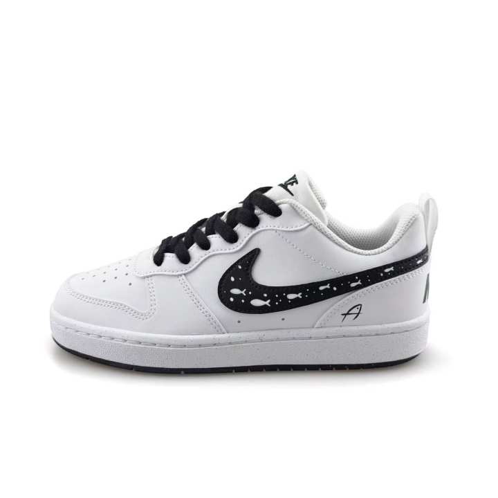 Nike Nike Court Borough Fish Galaxy Synthetic Leather Cushioning Abrasion Resistant Breathable Low top