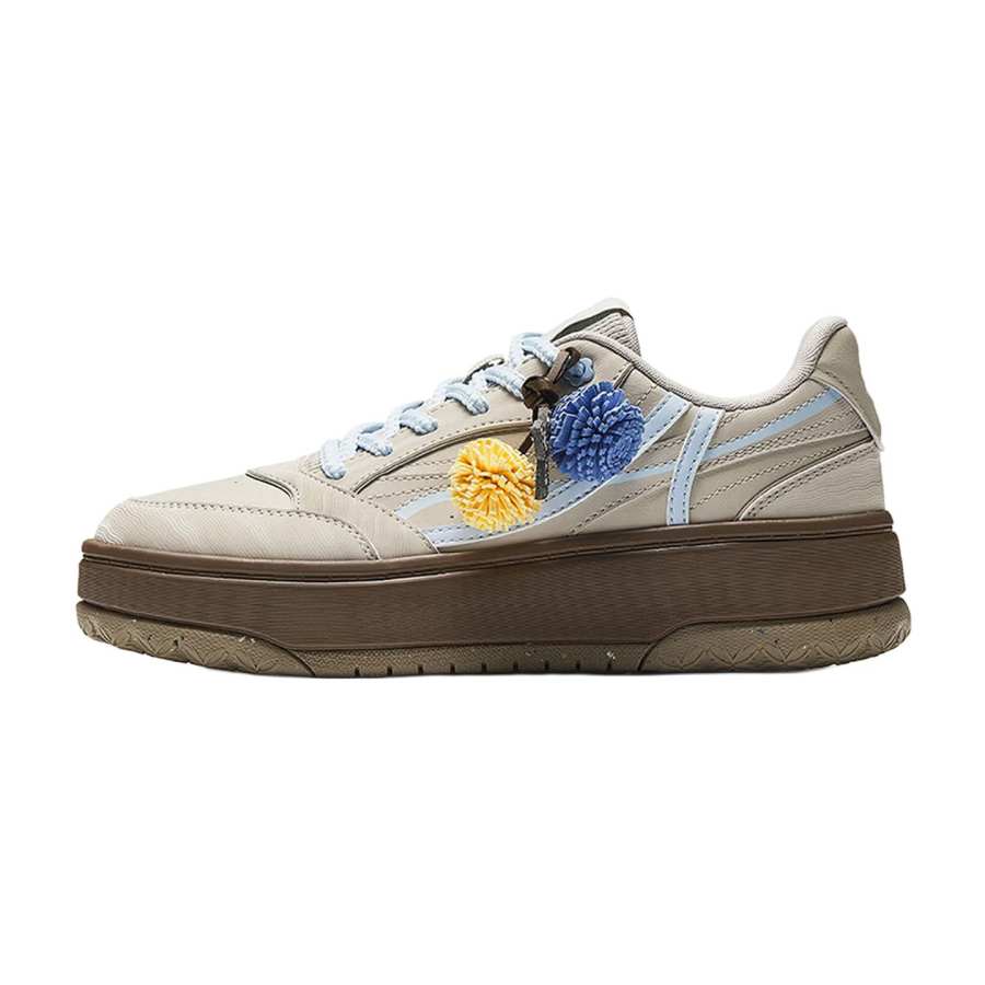 Anta Sunny Breeze Cushioning Abrasion Resistant Low top Skateboard Shoes Women's Gray Blue