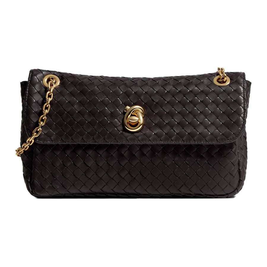 Bottega Veneta Sheepskin Crossbody Bags Women's Espresso