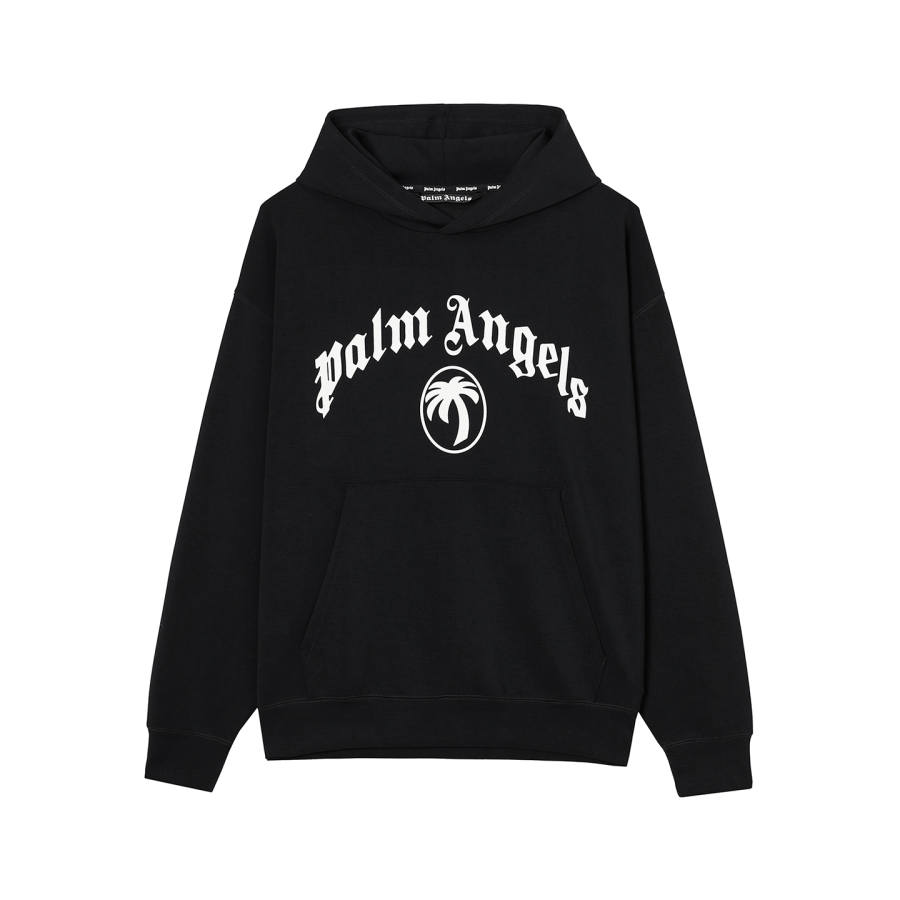 PALM ANGELS Sweatshirts Unisex Black Hooded Detachable Moderate
