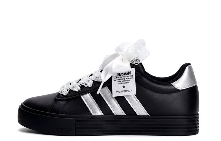 Adidas Adidas Daily 4.0 Coverage Slip Resistant Cushioning Low top Skateboard Shoes Unisex Black Silver