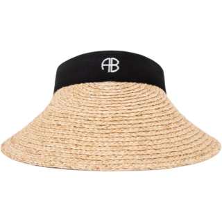 Anine Bing Raffia Straw Hat Women's Black/Natural