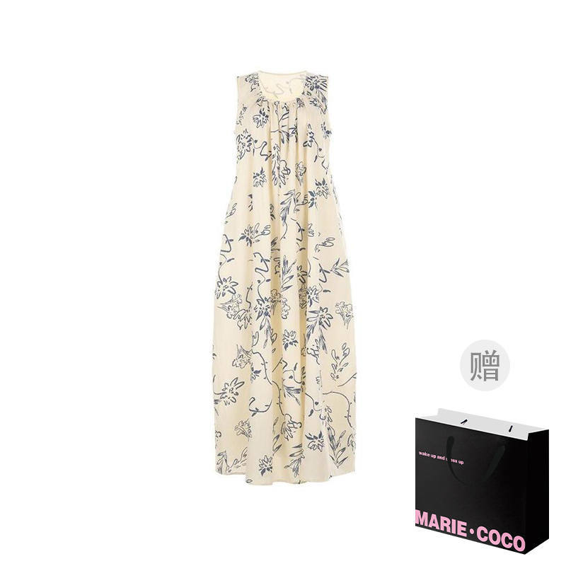 MARIE·COCO Sleeveless Dresses Women's Sleeveless Dress Crew Neck Moderate Long Skirt
