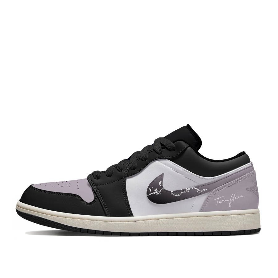 Jordan Jordan Air Jordan 1 Cushioning Low top Children's Basketball Shoes Black Purple Unisex