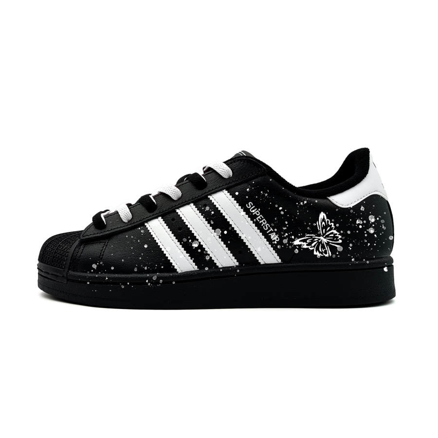 Adidas Originals Superstar 2 Starlit Butterfly Dance Low top Kids' Skateboarding Shoes Black White Teenagers