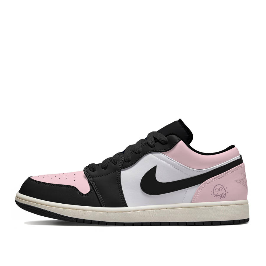 Jordan Jordan Air Jordan 1 Cushioning Low top Children's Basketball Shoes Black Pink Unisex