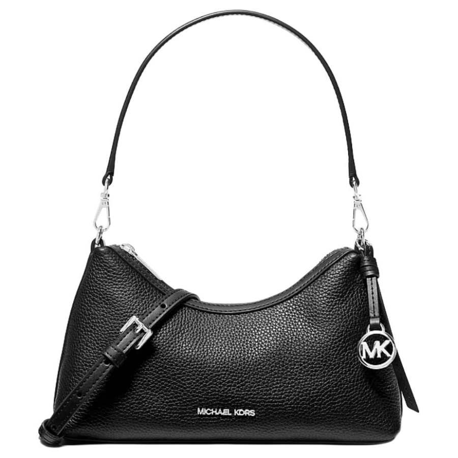 MICHAEL KORS Leather Shoulder Bag Small Women's Black Charm Included