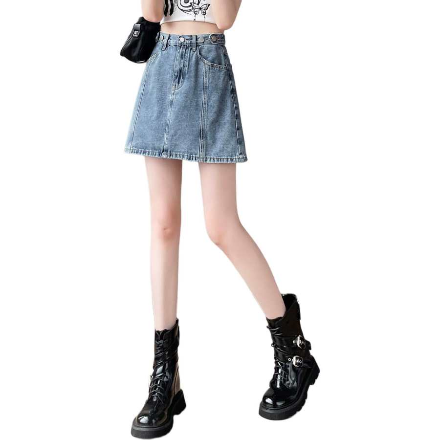Tonlion Denim Short Skirts Women's