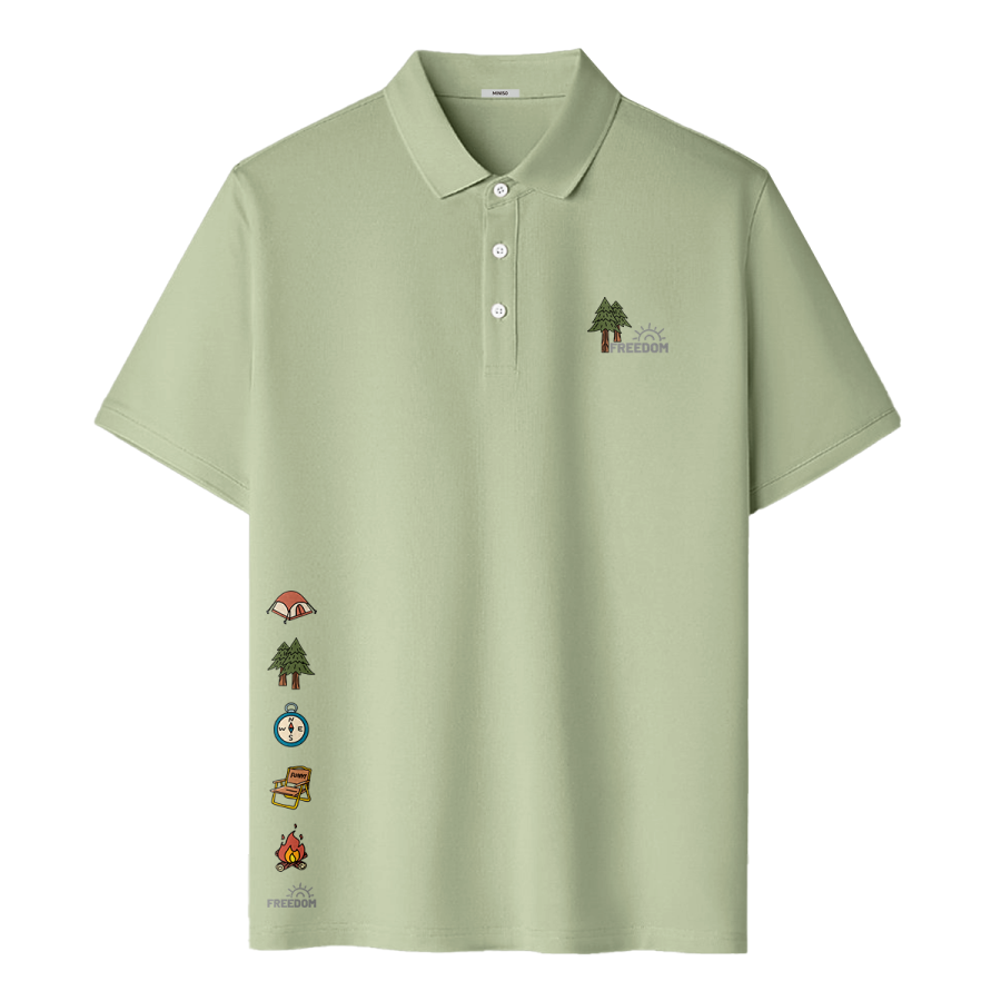MINISO Polo Shirts Unisex Polo Collar Moderate Straight Fit