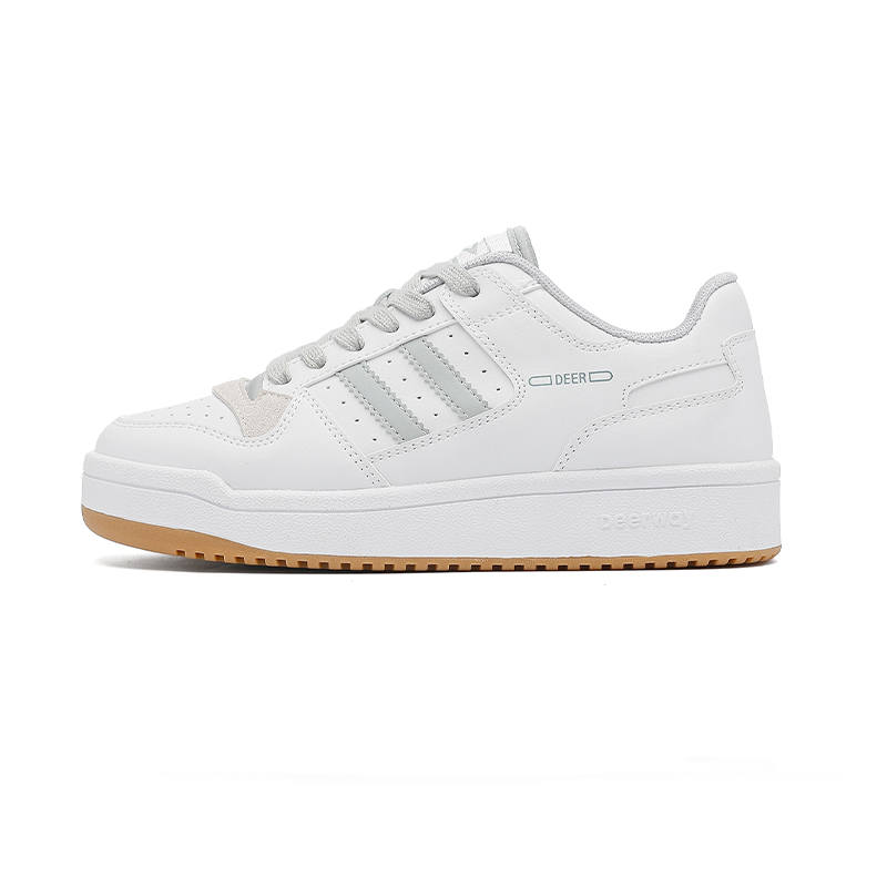 DEERWAY Lightweight Breathable Height Increasing Casual Skate Shoes Women's White Blue