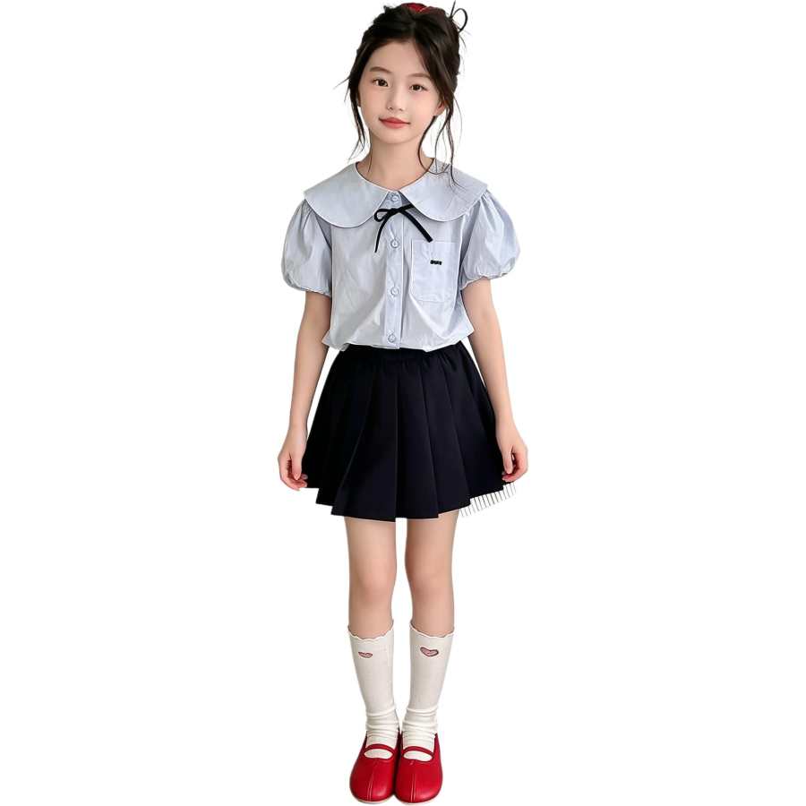 YALU Grade School Two Piece Skirt Sets Lapel Thin Short Skirt