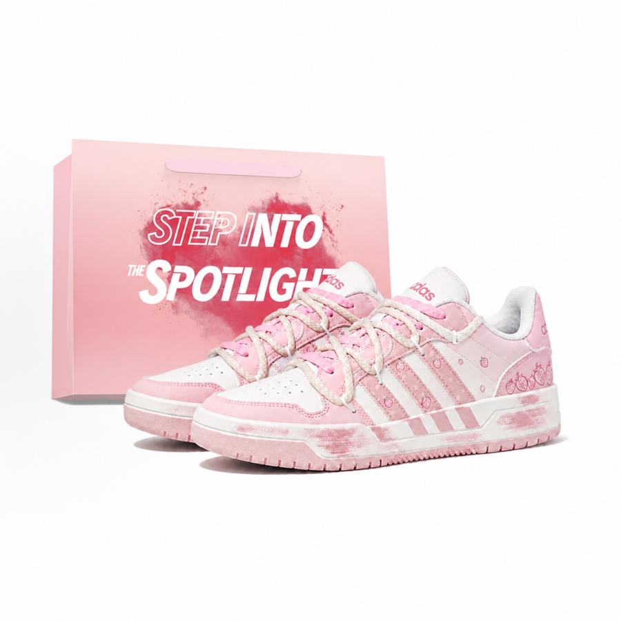 Adidas Adidas ENTRAP Strawberry Pie Slip Resistant Cushioning Abrasion Resistant Lightweight Low top Skateboard Shoes Unisex