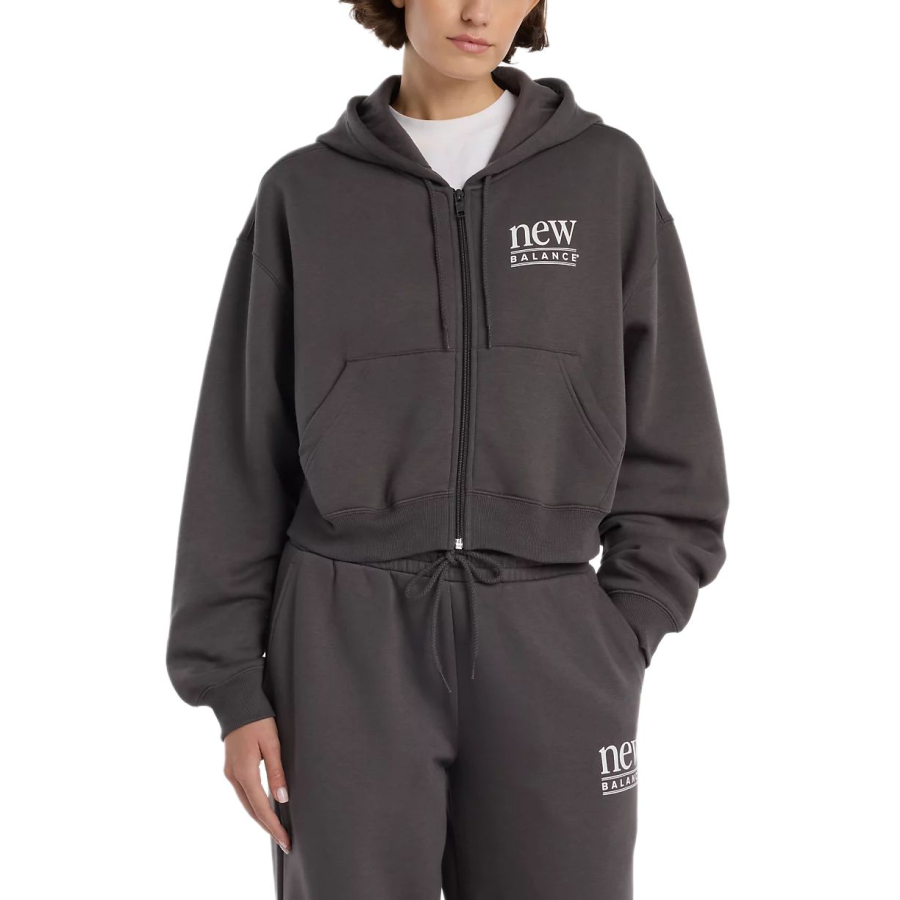 New Balance New Balance Sweatshirts Women's Faded Black Hooded Non Detachable Moderate