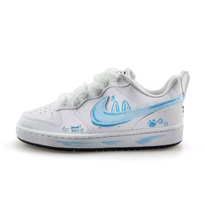 Nike Nike Court Borough Cute Buddy Synthetic Leather Slip Resistant Cushioning Abrasion Resistant Breathable Low top