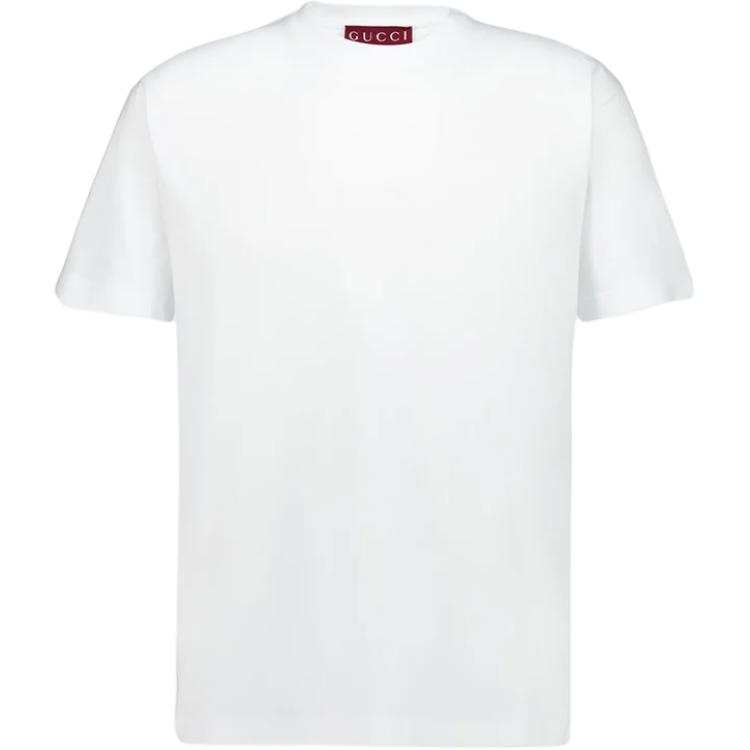 GUCCI T Shirts Men's White Crew Neck Moderate Straight Fit